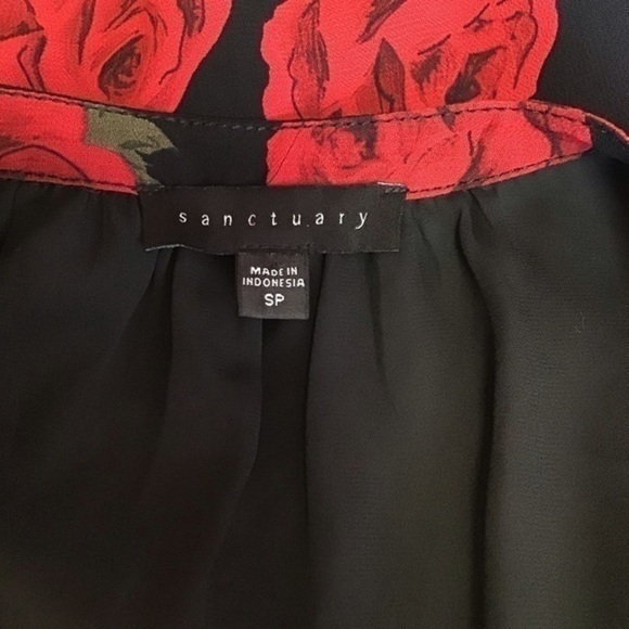 Sanctuary anthropologie gothic roses cold Shoulder top - Picture 2 of 8